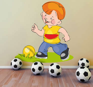 Adesivo bambini bimbo con pallone