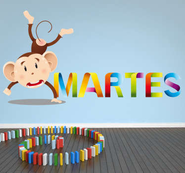 Adesivo bambini giorno settimana martedi