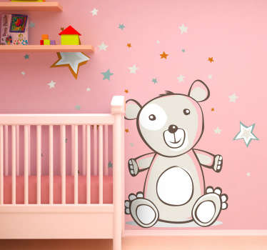 Adesivo bambini orso di peluche con stelle