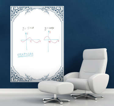 Adesivo lavagna cancellabile cornice classica