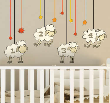 Adesivo murale Pecorelle Della Buonanotte