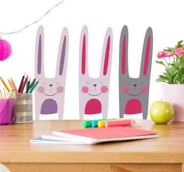 Adesivo murale tre coniglietti