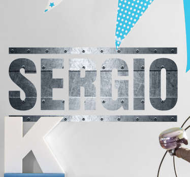 Adesivo Nome personalizzato Effetto metallo