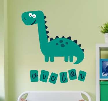 Adesivo personalizzabile per bambini dinosauro