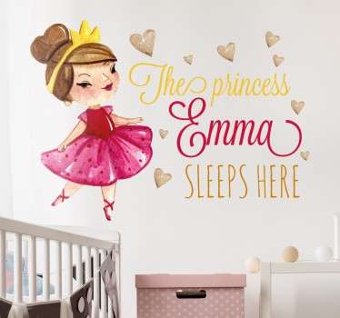 Adesivo Personalizzato Princess Sleeps Here