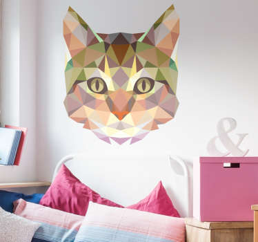 Stencil 3D gatto geometrico