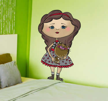 Sticker bambini gatto bimba
