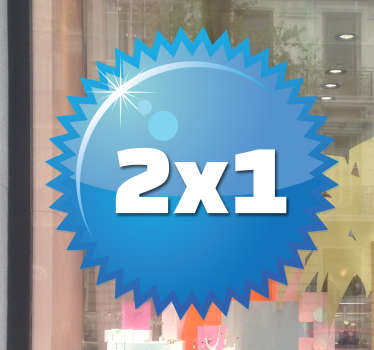 Sticker cerchio offerta azzurro