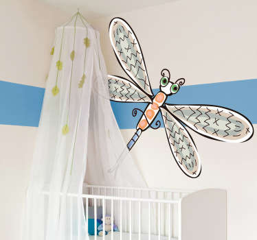 Sticker decorativo disegno libellula