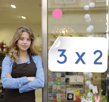 Sticker decorativo etichetta con piega