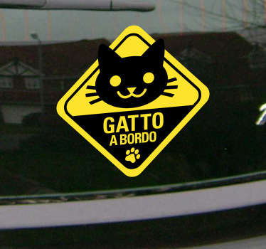 Sticker decorativo gatto a bordo