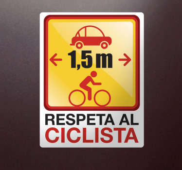 Sticker decorativo rispetta il ciclista