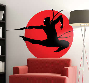 Sticker decorativo silhouette ninja