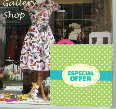 Sticker etichetta verde con pois