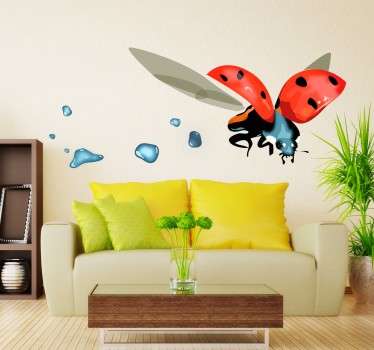 Wall sticker coccinella in volo