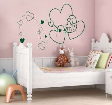 Wall sticker set cuori