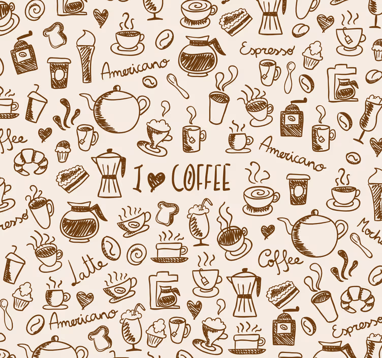 Tenda a rullo cucina modello di caffè - TenStickers