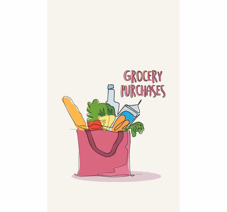 Tenda a rullo cucina illustrazione di generi alimentari - TenStickers