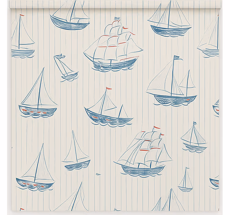Tenda a rullo cameretta disegno di barche design - TenStickers