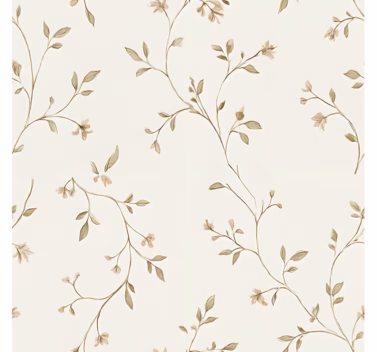 Tenda a rullo soggiorno sfondo bianco con fiori - TenStickers
