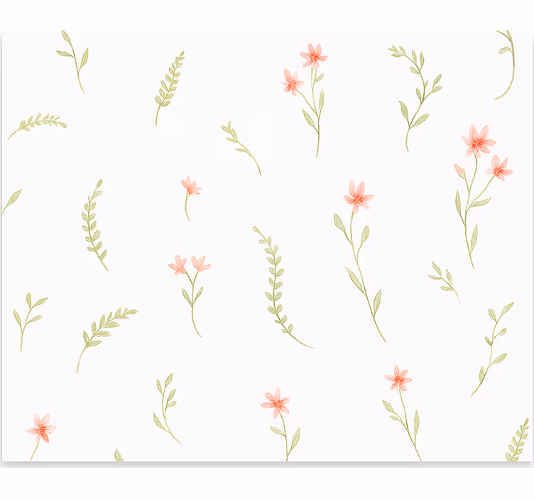 Tenda a rullo cameretta fiori di prato pastello - TenStickers