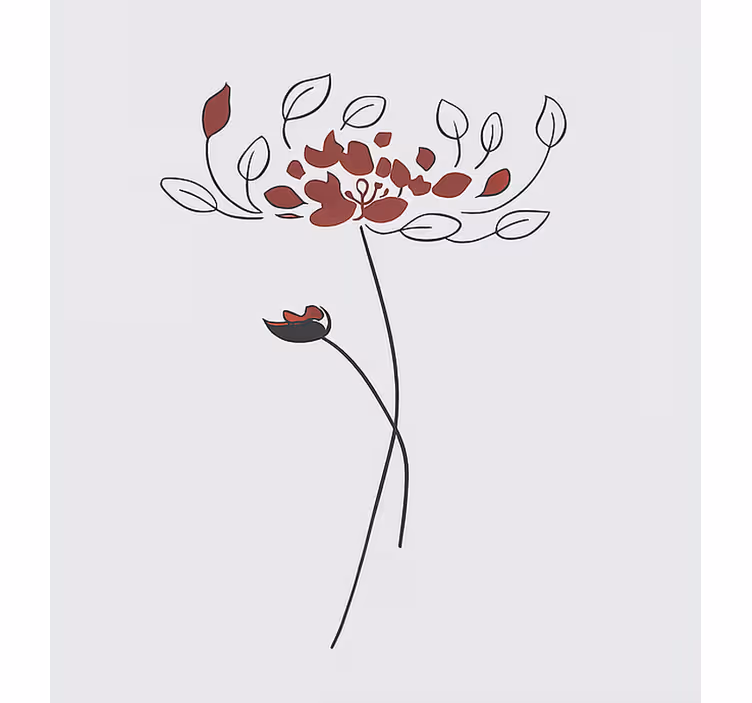 Tenda a rullo cameretta schizzo botanico minimalista - TenStickers
