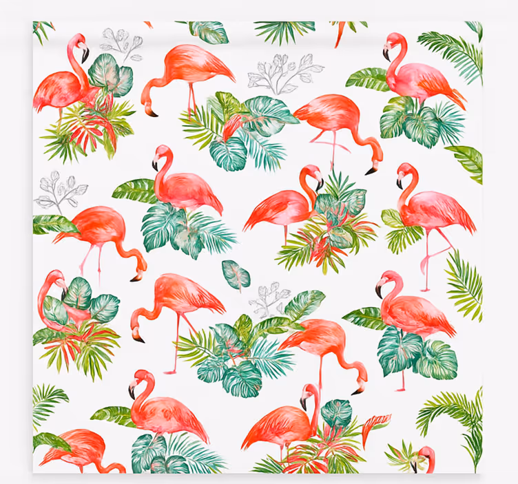 Tenda a rullo cucina motivo tropicale fenicottero - TenStickers