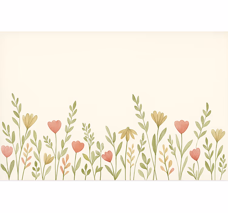 Tenda a rullo cucina bordura di fiori di campo - TenStickers