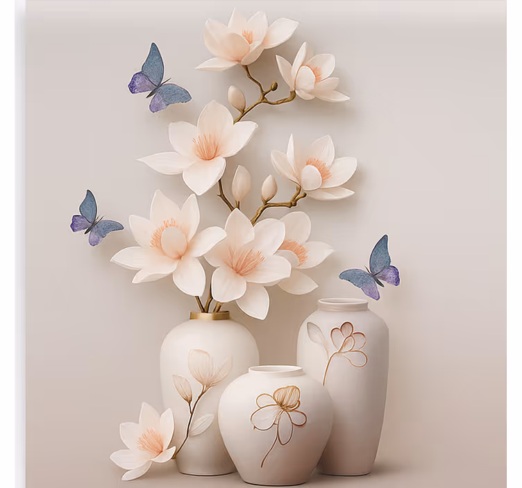 Tenda a rullo soggiorno arte floreale 3d - TenStickers