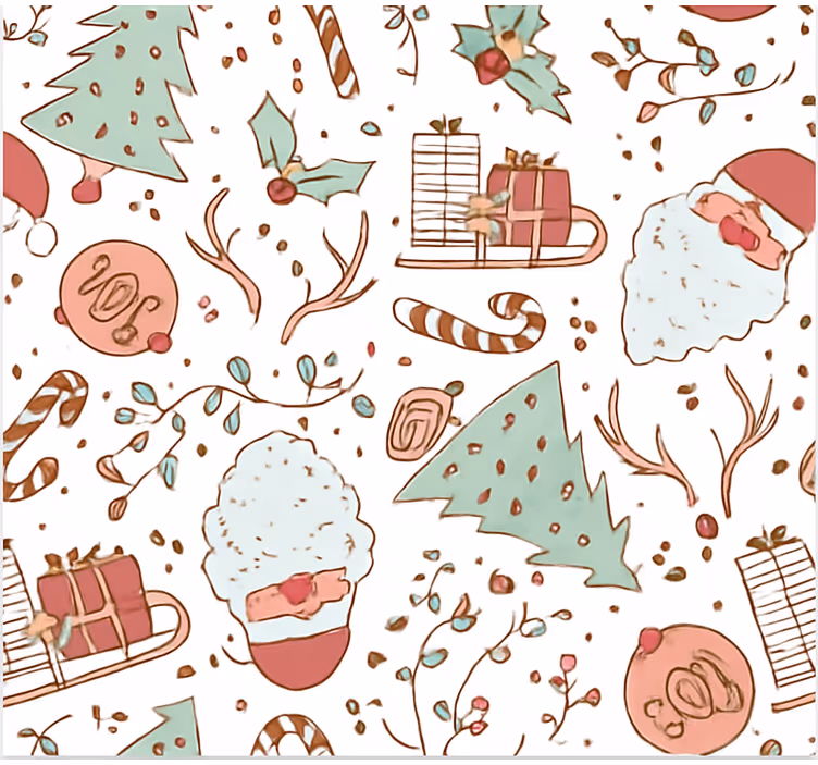 Tenda a rullo soggiorno modello natalizio scandinavo - TenStickers