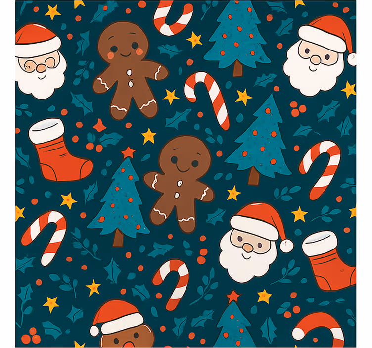 Tenda a rullo soggiorno sfondo di ornamenti festivi - TenStickers