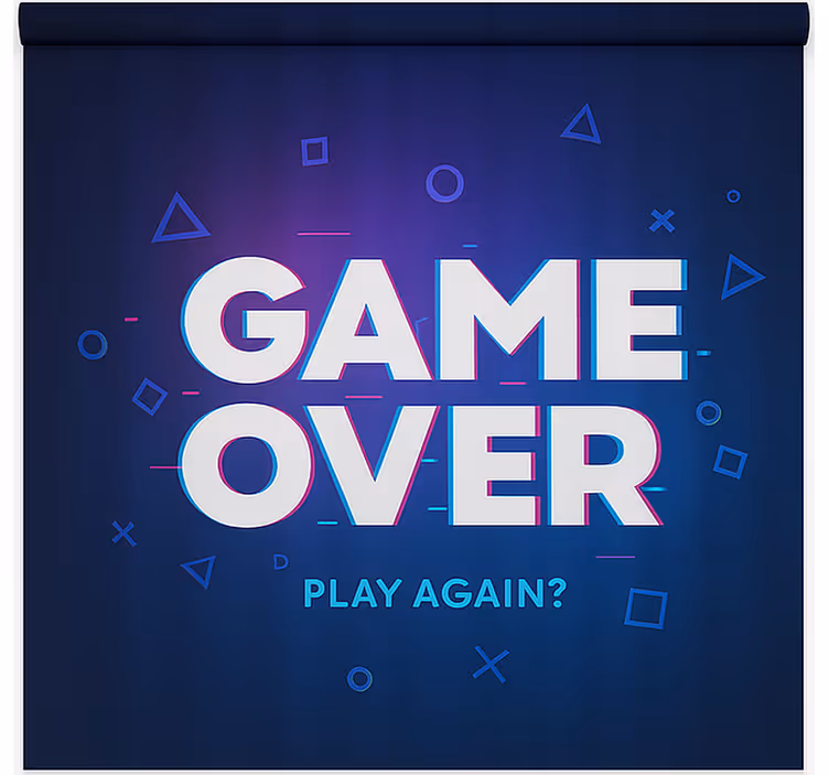 Tenda a rullo gamer game over gioca di nuovo - TenStickers