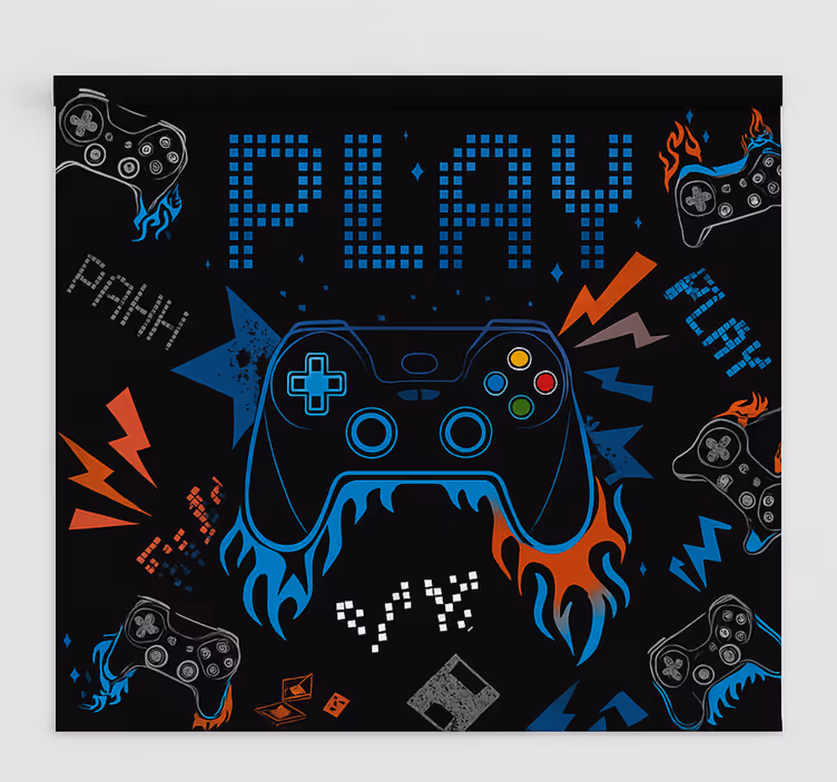Tenda a rullo gamer console di gioco retrò punk - TenStickers