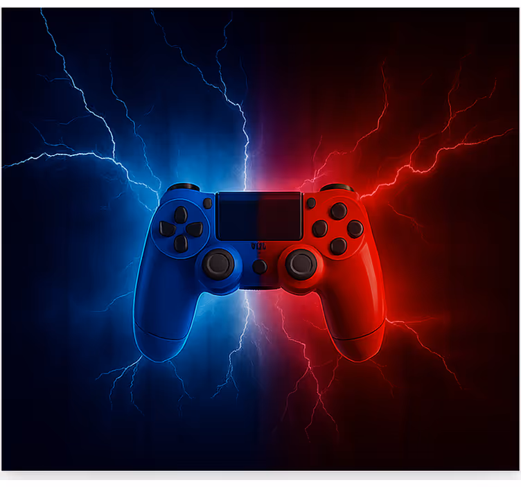 Tenda a rullo gamer regolatore elettrico rosso blu - TenStickers