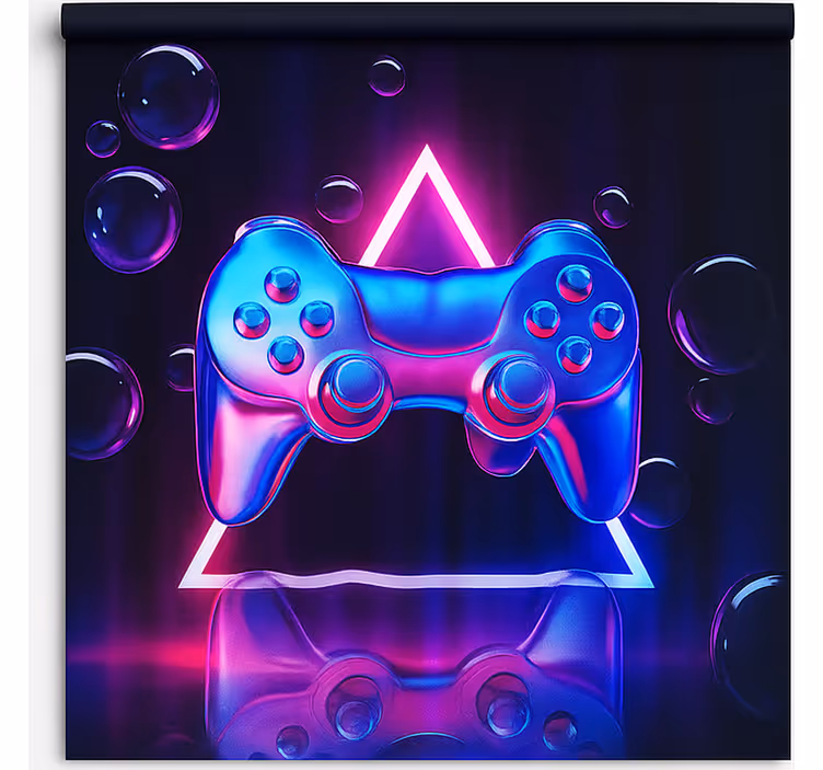 Tenda a rullo gamer regolatore di bolle al neon cromato - TenStickers