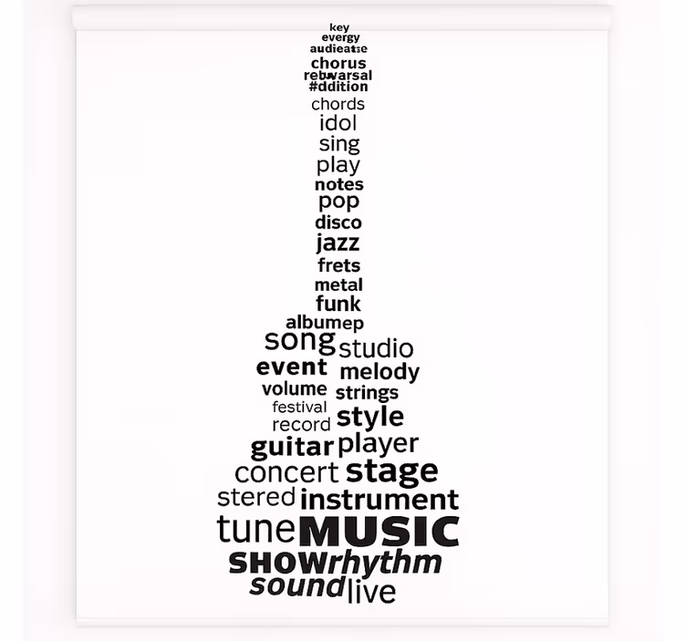 Tenda a rullo camera ragazzi musica chitarra parole - TenStickers