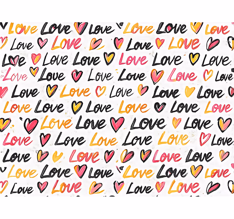 Tenda a rullo camera ragazzi testo "amore amore amore" - TenStickers