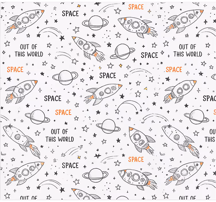 Tenda a rullo camera ragazzi modello spaziale disegnato - TenStickers