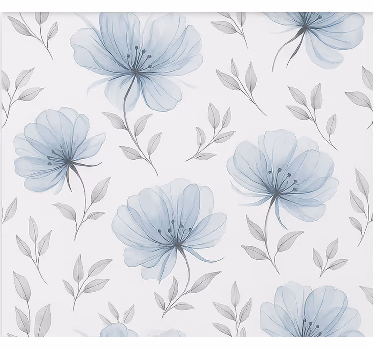 Tenda a rullo camera ragazzi fiori blu eleganti - TenStickers