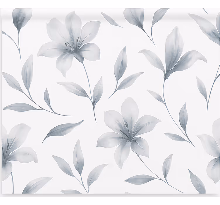 Tenda a rullo sala da pranzo gigli e fiori ad acquerello - TenStickers