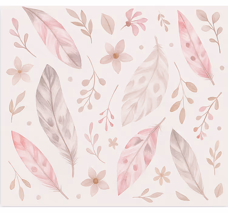 Tenda a rullo camera ragazzi piume rosa - TenStickers