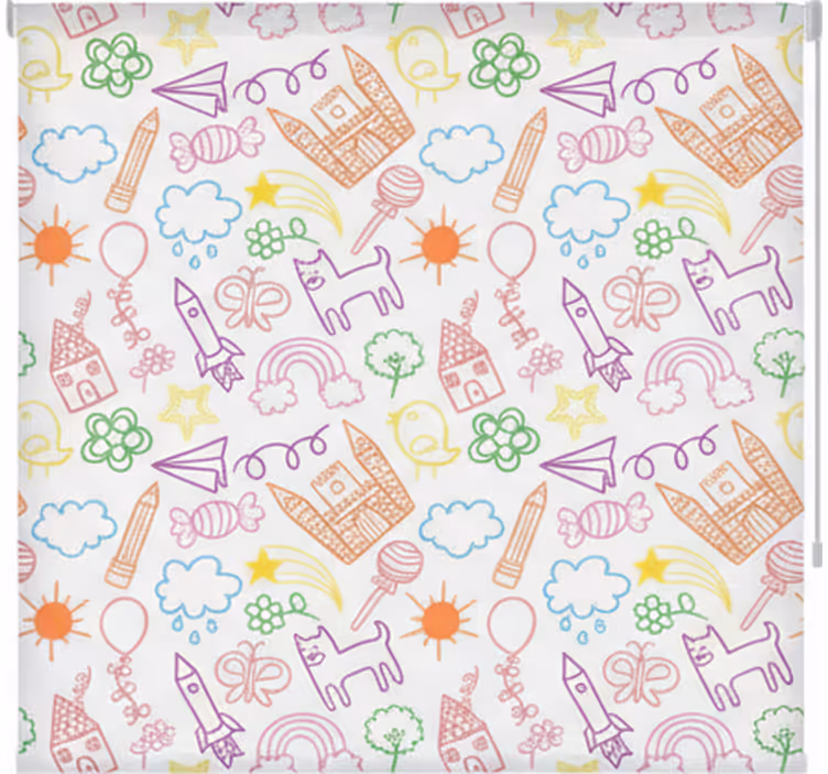 Tenda a rullo stile nordico stampa doodle giocosa - TenStickers