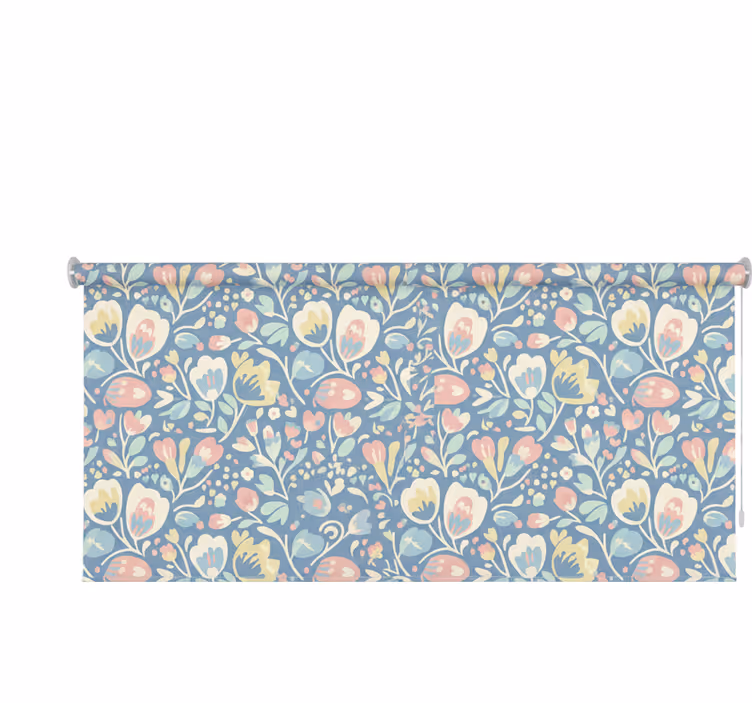 Tenda a rullo stile nordico fiori pastello - TenStickers