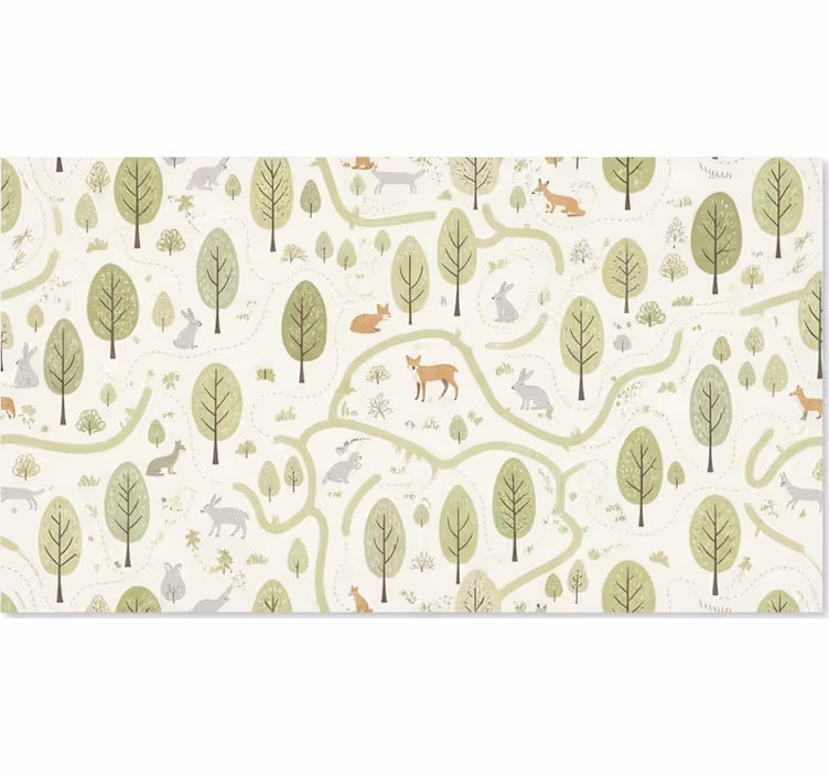 Tenda a rullo stile nordico alberi astratti artistici - TenStickers