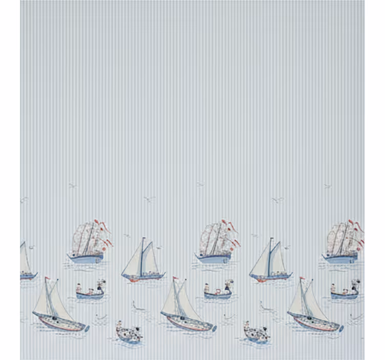 Tenda a rullo stile nordico navi a vela blu oceano - TenStickers