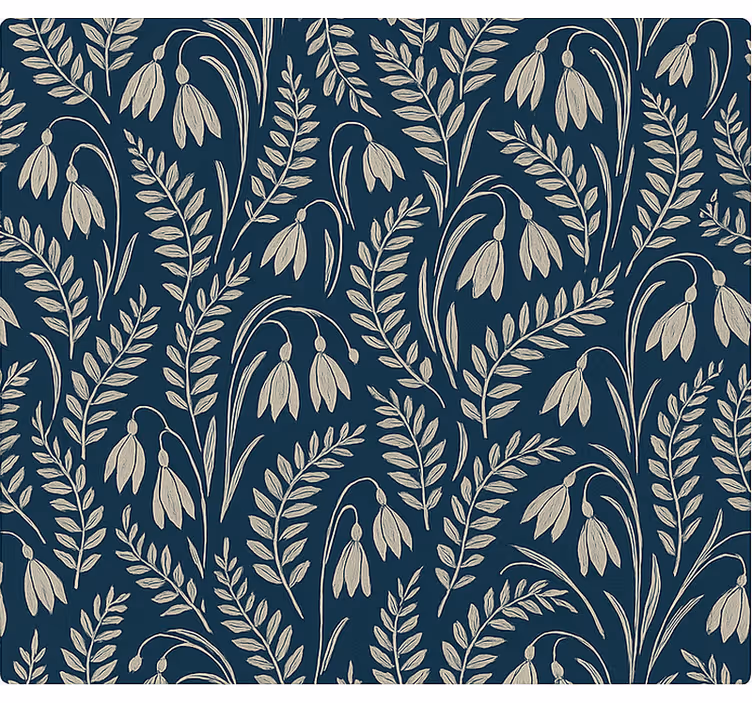 Tenda a rullo stile nordico fiori di bucaneve beige navy - TenStickers