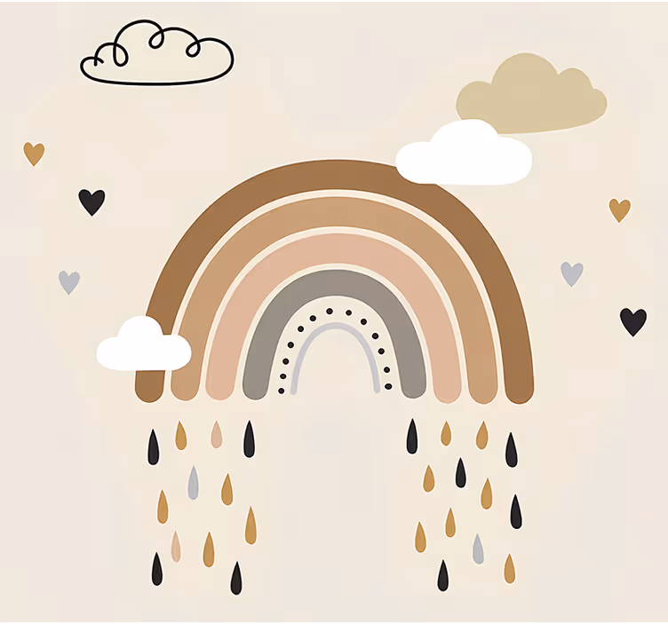 Tenda a rullo stile nordico tonalità nude arcobaleno - TenStickers