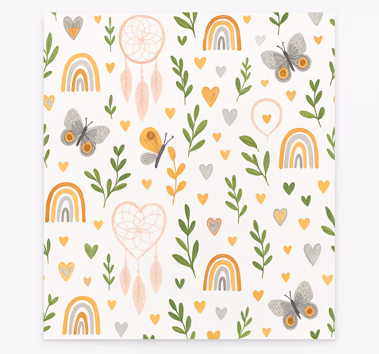 Tenda a rullo stile nordico natura in fiore - TenStickers