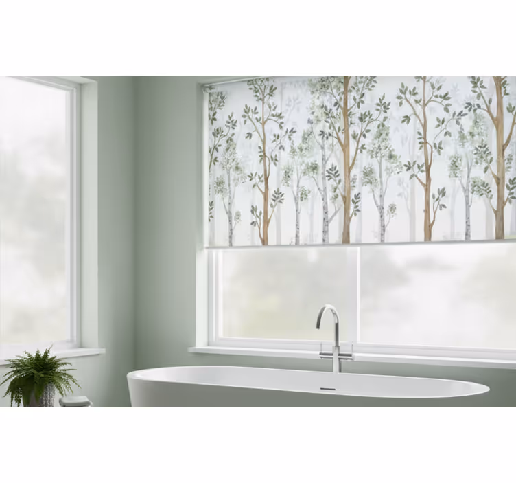 Tenda a rullo alberi carattere botanico minimalista - TenStickers