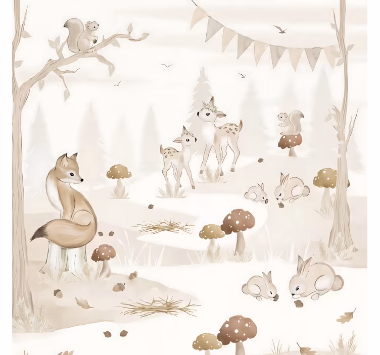 Tenda a rullo alberi nursery nel bosco incantato - TenStickers